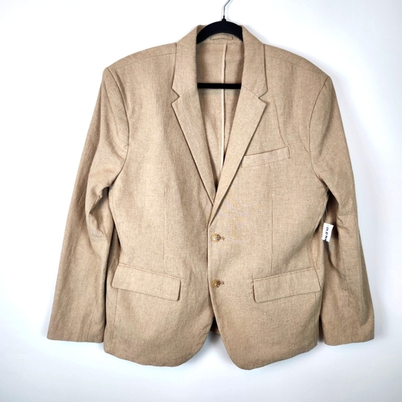 Old Navy Linen Cotton Blend Suit Jacket Blazer Beach Wedding Size XL Summer - Picture 2 of 16